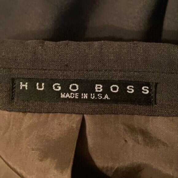 Hugo Boss Wool Stretch Suit Jacket 42L Sports Coat Blazer Grey Formal Career - Picture 5 of 11